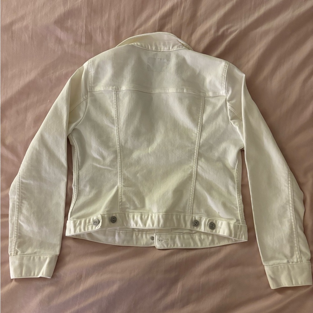 Banana Republic White Jean Jacket Cropped Denim - Picture 2 of 2